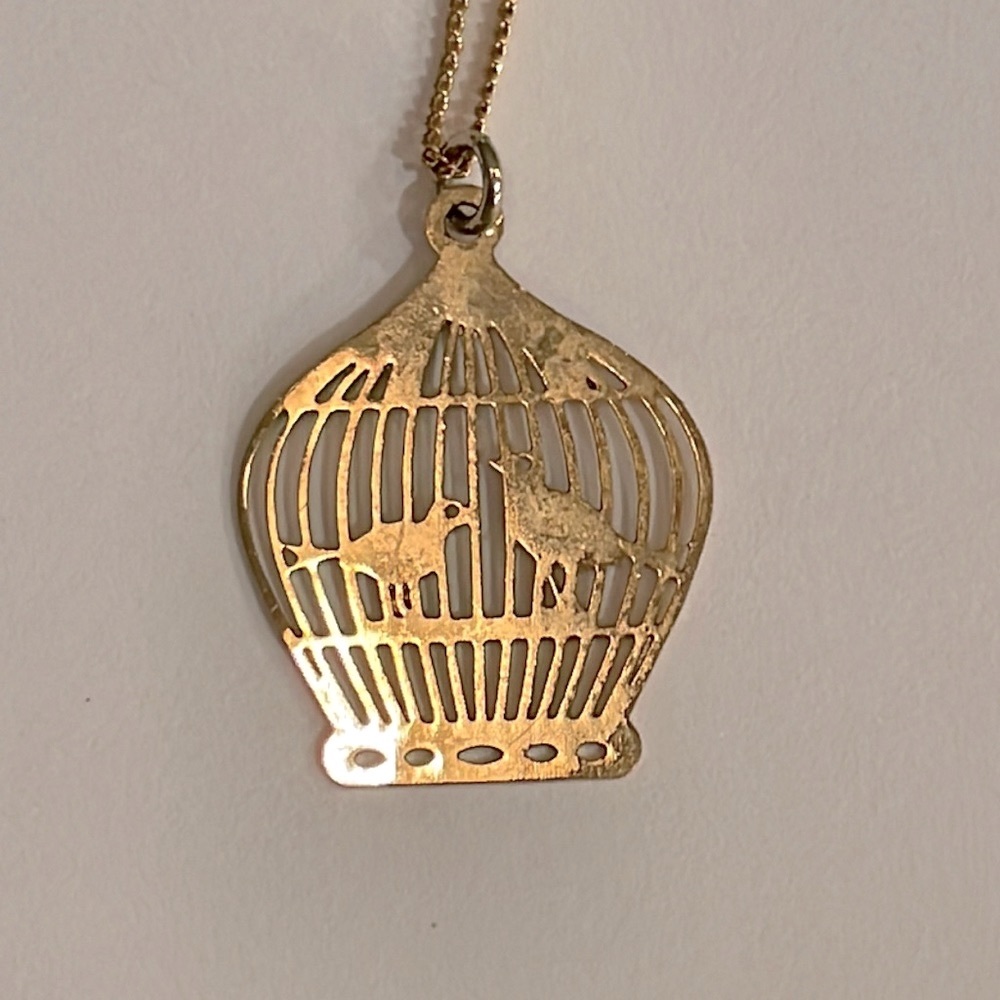 Made in Israel Caged Bird Necklace - Picture 4 of 6